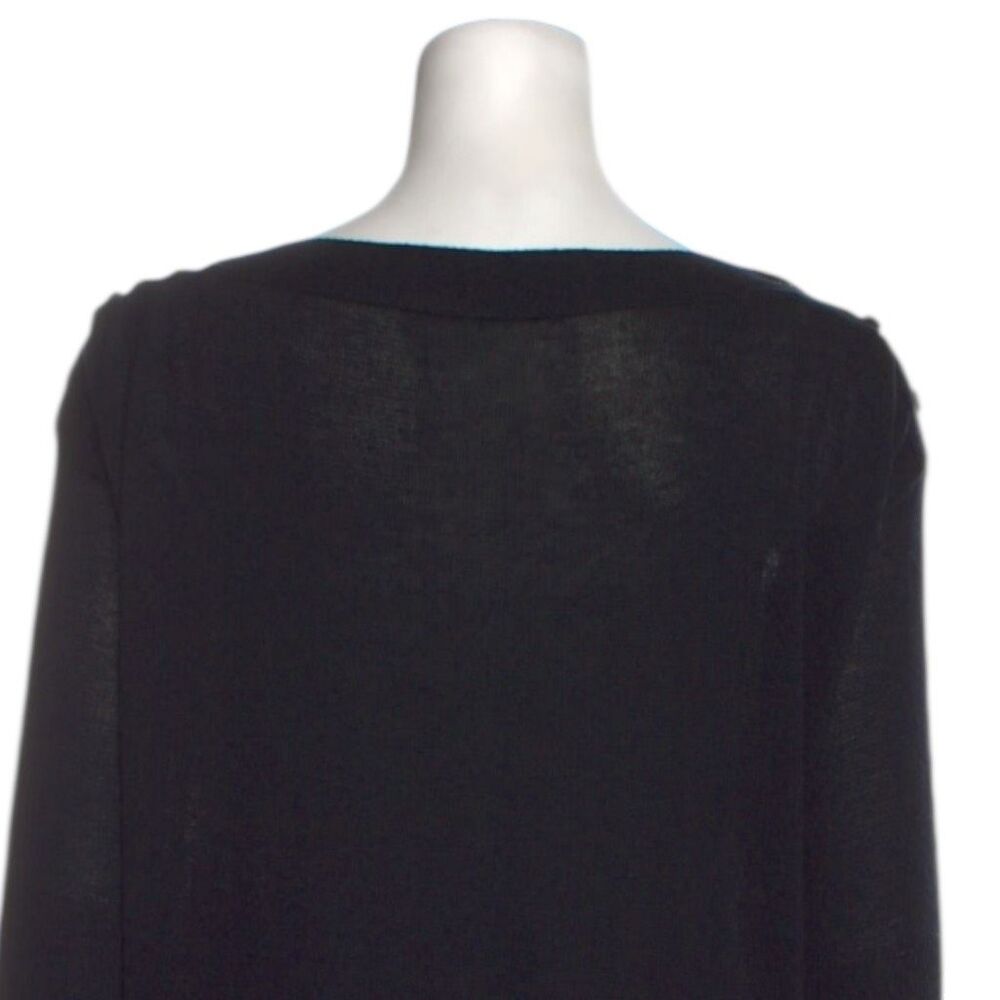 Balenciaga Black 3/4 Sleeve Bateau Neck Semi-Sheer Sz S - Picture 4 of 7